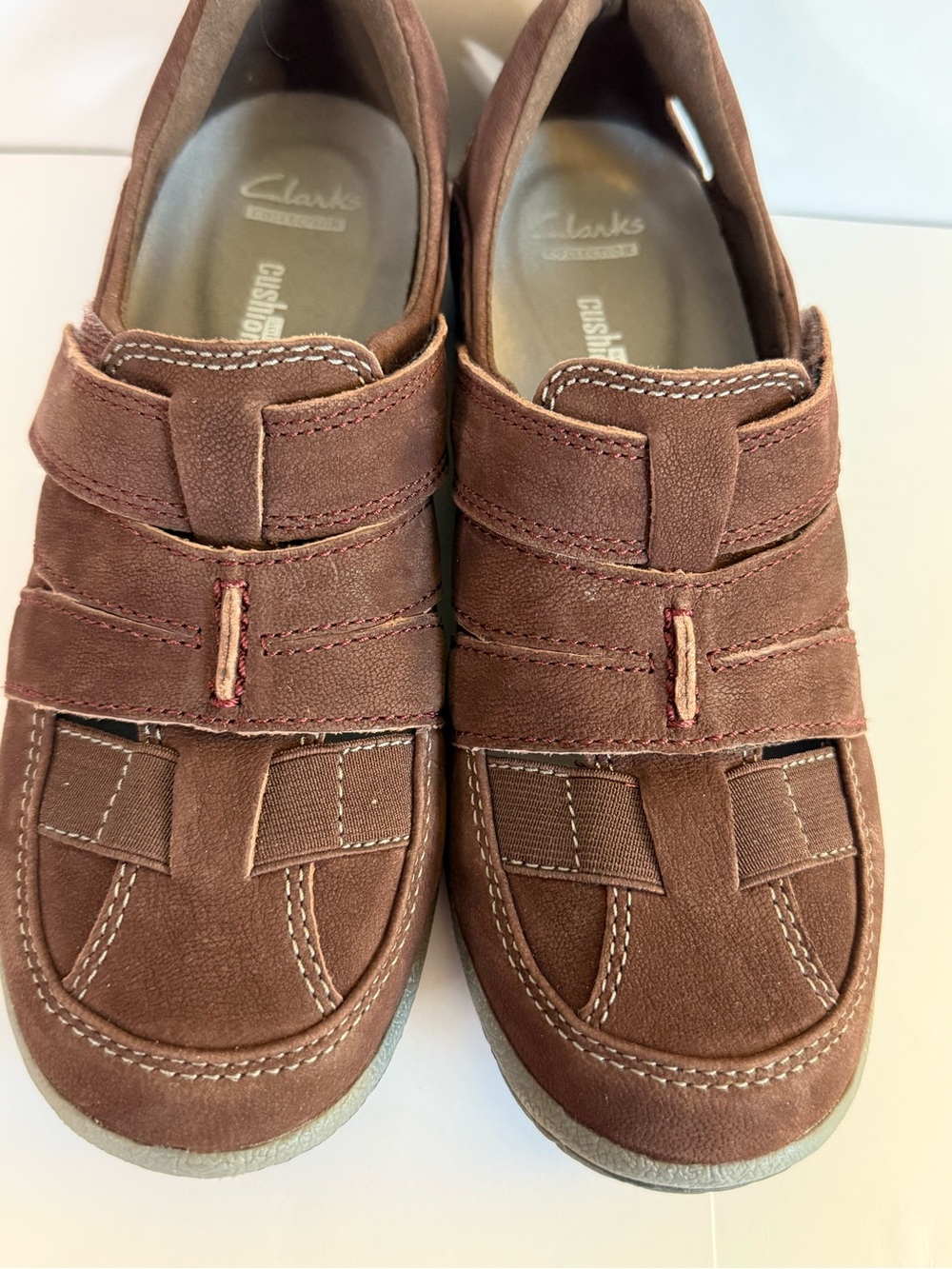 Clarks Collection Women’s 6.5 M Brown Nubuck Cushion Soft Comfort Shoes
